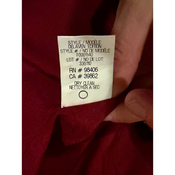 Theory Delaven Blazer Open Jacket Sz 2 Red Wool Blend Long Sleeve Career Office - Picture 5 of 8